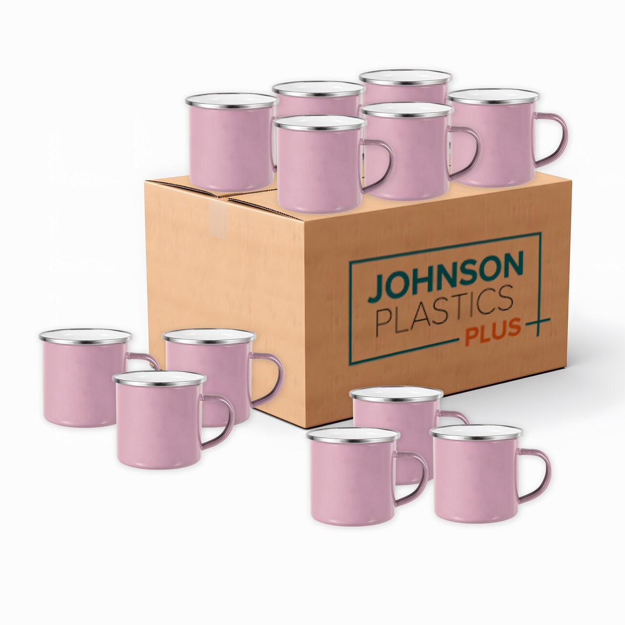 Sublimation Blank Camp Mugs. Color Enamel Camping Mugs in Bulk for Outdoor Travel Dye Sublimation Camper Products Drinking Cups (Case of 12)